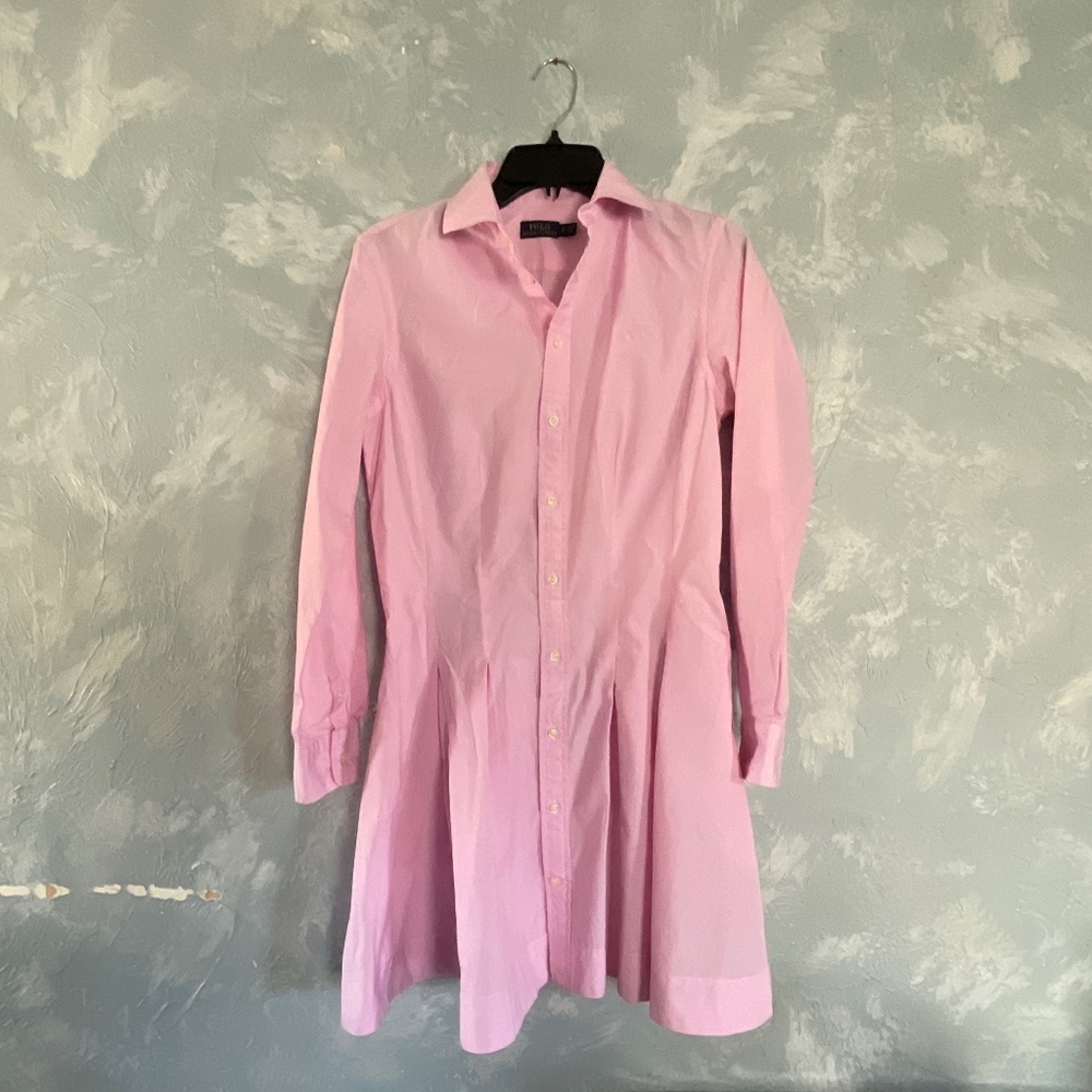 Polo Ralph Lauren Shirt dress pink size 6 great condition